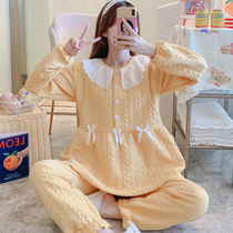 Yuezi suit set spring and autumn winter air cotton home clothing cotton pregnant women breastfeeding pajamas postpartum 10 months hospitalization