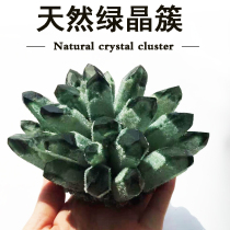 White Crystal Cluster Green Ghost Green Water Crystal Cluster Original Stone Decoration Demagnetization Stone Home Decoration