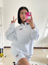 1essofficial American vintage Polo collar long sleeves cotton spring and autumn embroidered sweatpants leisure suit Guochao