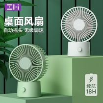 ZMI purple rice desktop portable automatic shaking head small fan stepless speed regulation high wind usb charging dormitory desktop
