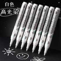 10 powerful white high-gloss painting pens Waterproof and non-fading diy painting pens Art students comic hand-painted pens Student-specific hook line pens Black bottom writing white characters thick head painting marker pens White pens