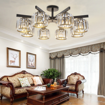 Nordic creative bedroom light luxury iron crystal ceiling lamp living room lamp modern simple atmosphere restaurant study lamp