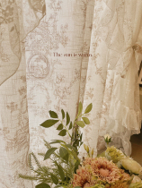 French Retro Lace Double Curtain Rococo Yarn Curtain Tea Floating Windows Bedroom Clothing One White Draw Version