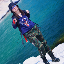 Beijing Forest outdoor spring and autumn new casual overalls pants multi-bag pants washed Xinjiang cotton thin camouflage pants womens style