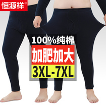 Hengyuanxiang plus fat plus size trousers mens cotton base warm pants plus velvet thickened inner wear tight pants winter