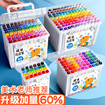 Genuine touch oily water-based marker pen childrens 100-color full set double-head color watercolor pen brush Primary School manga art Special 24 colors 36 colors 48 color 60 80 color color pen
