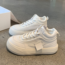  Big head ugly cute thick-soled high-top shoes womens 2021 new spring and autumn Hong Kong style sports and leisure white shoes tide single shoes