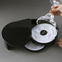 Bartender three-layer wine glass dip bar salt side box Sugar side box Marguerite cocktail wine set full set of professional