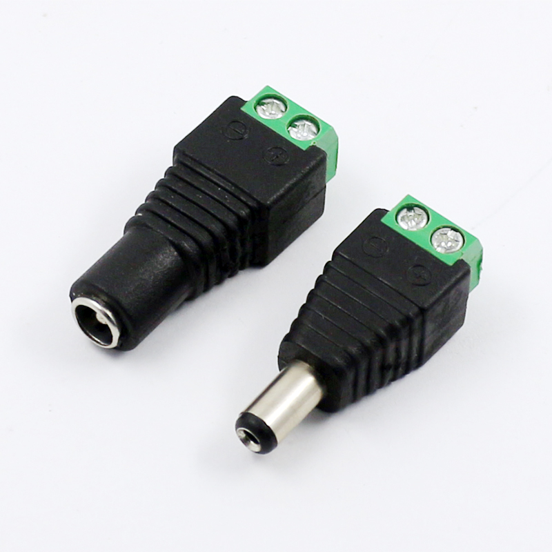 DC converter plug of DC power supply head 5.5*2.1mm screw fixed transfer positive and negative poles