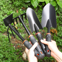 Gardening tool set Small shovel shovel rake hoe flower shovel Stainless steel three-piece thick flower tool household