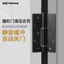 Top fixed invisible door hinge hydraulic buffer rebound door closer spring hinge damping Hidden Door automatic closing hinge
