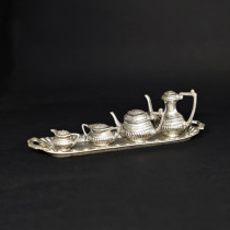 Western Antiques Brass Silver Plated Teapot Coffee Mat Ornaments British vintage vintage Decoration