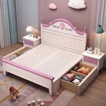 Child Bed Girl Modern Simple Solid Wood Bed 1 5 m Princess Bed Girl Bed Pink Girl Bed Composition Suit