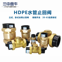 Three middle Jinniu HDPE water pipe valve check valve all copper check valve live anti-backflow vertical horizontal accessories