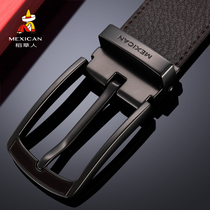 Scarecrow belt Young man wild pants belt student leather Korean version of simple young hipster mens pin buckle belt