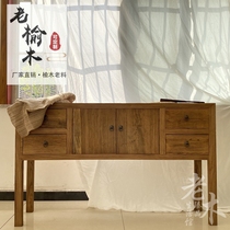 Old elm door panel entrance cabinet New Chinese style simple entrance typhoon old door panel living room wall table custom-made