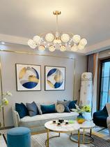 Nordic luxury chandelier living room lamp 2021 new simple modern atmosphere bedroom ins Net red crystal lamp