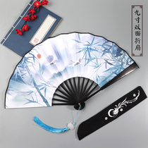 9 inch folding fan double-sided retro fan Chinese style folding fan cover Aya silk bamboo fan Hanfu accessories summer mens fan
