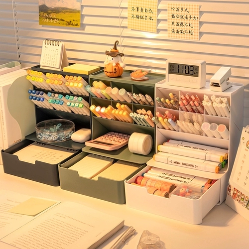 Держатель для ручек, коробка для хранения, универсальные канцтовары для карандашей, детская вместительная и большая настольная ручка для ящиков для школьников для мальчиков, легкий роскошный стиль