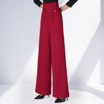  Danbaolo Womens pants Latin dance high waist pants Red ballroom dance wide leg pants Womens dance pants Rumba clothing