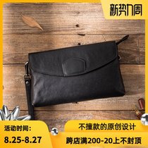  Leather handbag mens trendy brand business soft leather bag first layer cowhide clutch fashion mens mobile phone wallet women