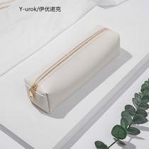 Art student pencil bag stationery box portable storage bag long pencil bag pu leather large capacity makeup brush bag