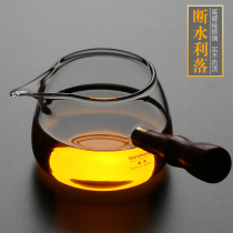 Heat-resistant glass Road cup thickened high temperature resistant solid wood Cup kung fu tea set accessories tea leak filter tea divider