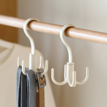 Qi Yan multi-purpose scarf hanger belt bag storage shelf plastic clothes support rack rotatable hook rack