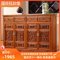 Camphor wood Chinese classical solid wood door household shoe doors of xuan guan ju storage storage household shoe