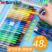 Chenguang 24 36 48 color rotary crayon cartoon Miffy childrens painting silky plastic crayon graffiti pen Art Kindergarten set baby brush graffiti beginner color drawing pen