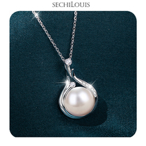 Brand natural pearl necklace female sterling silver temperament high-end retro clavicle chain to send mom birthday gift jewelry