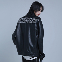 HEDI HOMME Spring-autumn oversize version Locomotive Clothing Tide Card Leather Coat Neutral Crockery Leather Jacket Leather Jacket