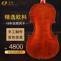 Qingge QV401 playing violin master pro-made handmade tiger pattern 18-year European violin