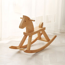 Childrens solid wood Trojan childrens educational toys rocking horse amusement park early education Boys and Girls baby birthday gifts