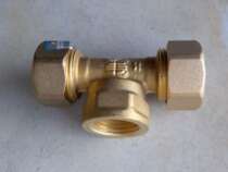 Foshan Rifeng 1216 1620 aluminum-plastic pipe gas pipe hot water pipe copper fittings inner teeth three-way elbow straight through