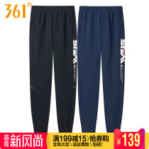 361 Degrees Mens Sportswear Long Pants 2021 Fall New Closing Letters Printed Zip Knit Long Sweetpants 9008B