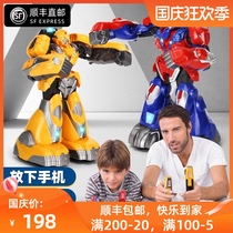 Family parent-child interaction double battle robot boy toy father and son game childrens puzzle thinking training