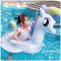 Water floating bed Children Net red swimming ring children inflatable sitting ring floating Mount Flamingo unicorn floating adult