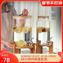 Bring your own faucet cold bucket glass hotel restaurant beverage juice bucket large capacity cold kettle high temperature resistance