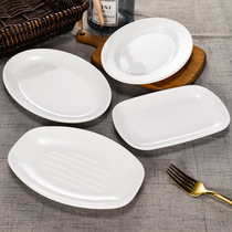 Melamine fried powder plate oval plastic fast food stir plate hot pot small dish dish plate cold dish restaurant commercial