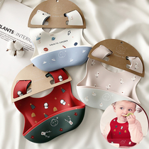 Export Danish Dimsum high-value baby ins edible silicone eating bib waterproof super soft rice pocket