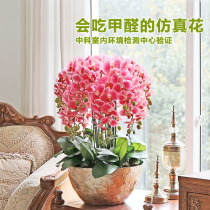 Hejia pu full feel Phalaenopsis simulation flower suit fake floral living room decoration fake flower pot plant purify the air