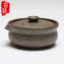 Grass pottery ceramic imitation firewood Yixing purple sand Tea Kung Fu Japanese tea set small tea bowl hand grab pot small yagai Bowl