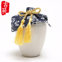 Guyuan ceramic wine bottle a catty small storage wine bottle wine jar white rice wine scattered wine ancient style unglazed wine jar with lid