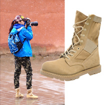 2020 autumn and winter mountaineering shoes women high-top waterproof non-slip hiking boots middle tube desert boots women men anti-sand outdoor shoes