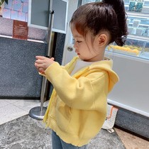 Spring dress 2020 new Korean version of foreign style knitted coat children cardigan baby sweater spring and autumn coat