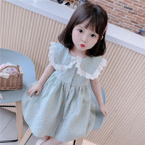 Girls  dresses summer 2021 new childrens western style Korean plaid female treasure summer sleeveless princess skirt