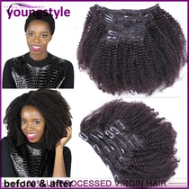 Afro kinky curly clip in hair extensions natural black hair