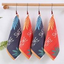 Pure cotton childrens soft special wash towel square cute cotton small square towel kindergarten towel with adhesive hook can be hung