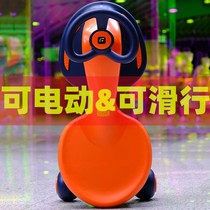 Children's electric torsion car silent universal wheel anti-rollover boys and girls 1-3 years old can sit and slide baby toy car